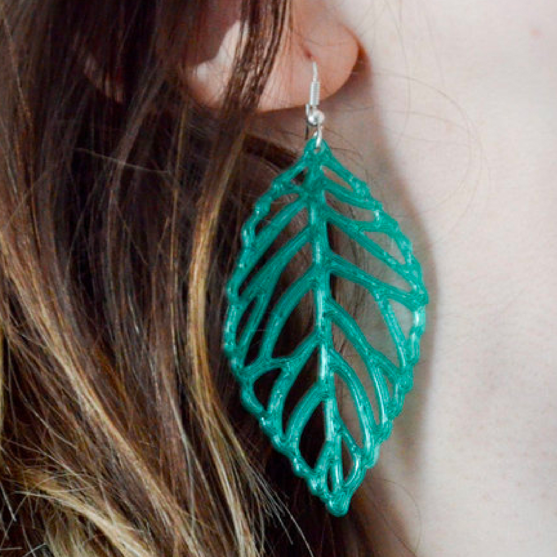 3D printed leaf earring