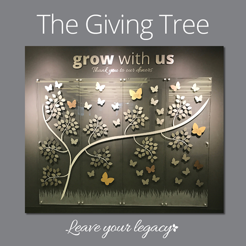 Photo of the giving tree that recognizes donors