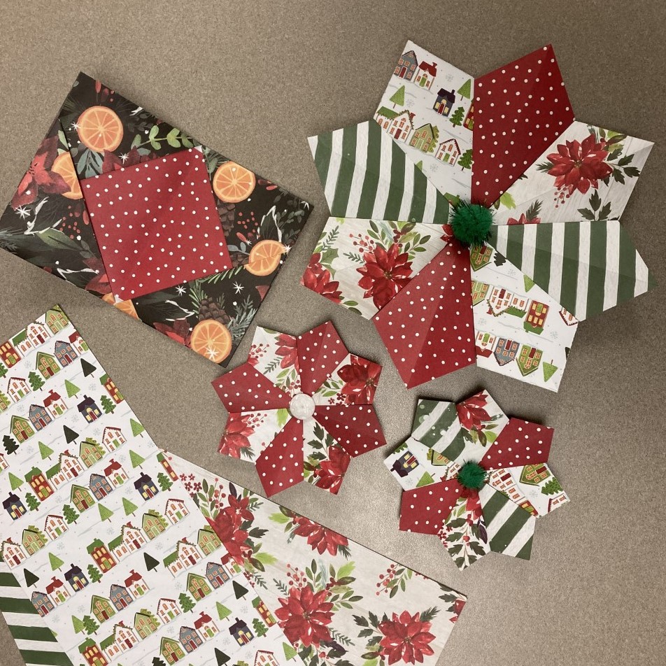 Gift card envelope and paper package decorations