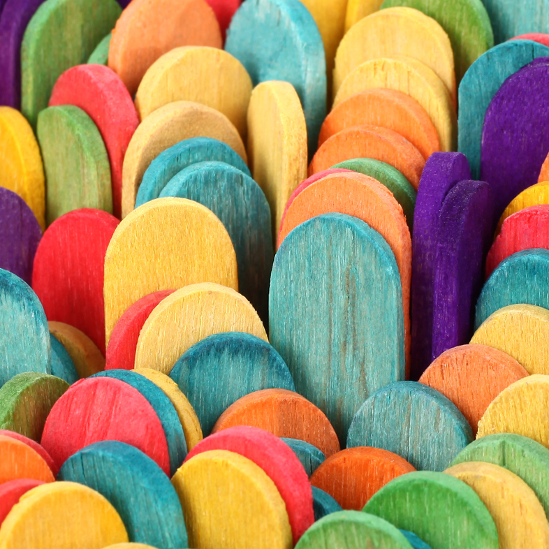 Colorful craft sticks