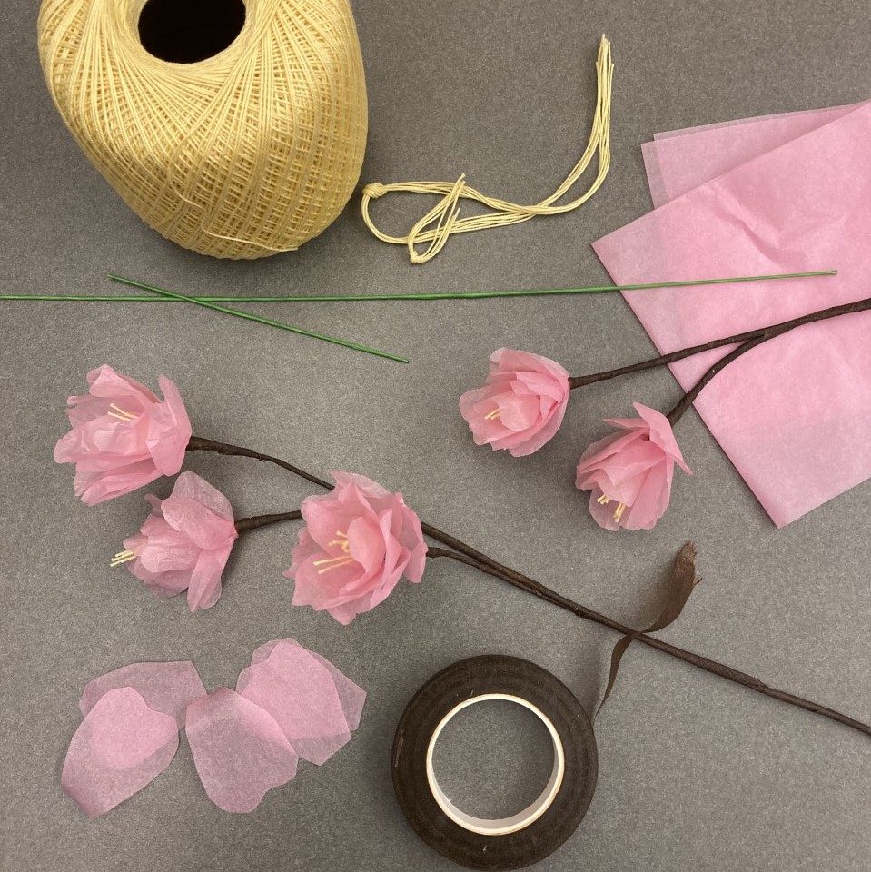 Paper flowers and supplies