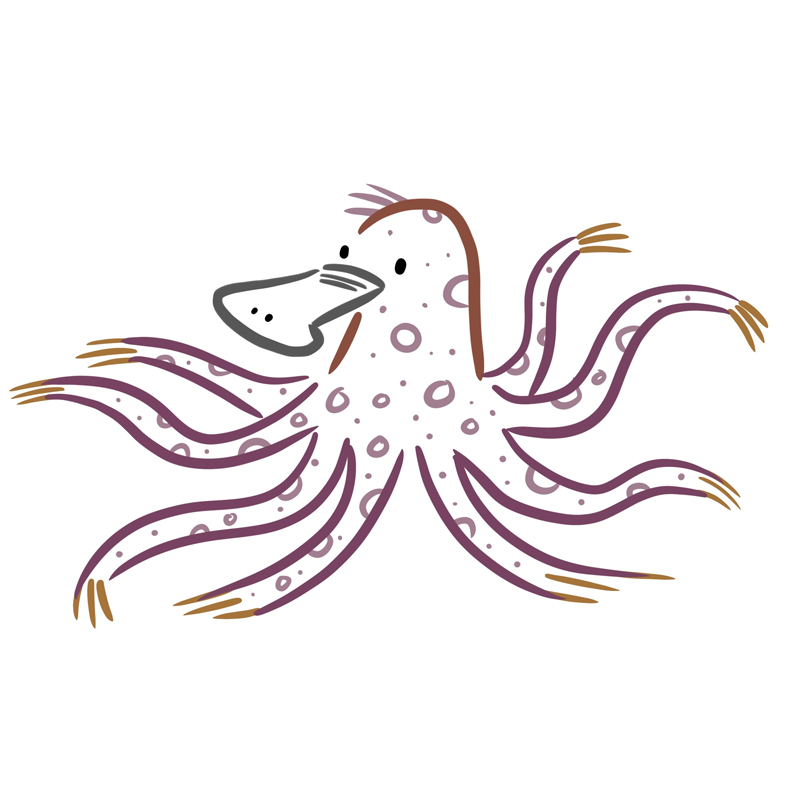 Cartoon octopus platypus