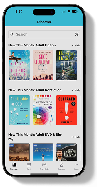 Book jackets on library app