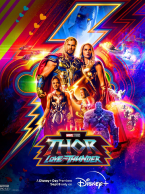 movie poster of thor love and thunder