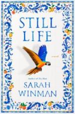Still Life by Sarah Winman book cover with blue and orange parrot. 
