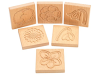 Wooden tiles with flower images