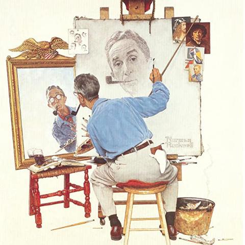 Person painting a self portrait