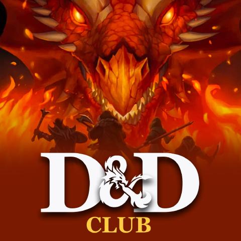 Dungeons and Dragons characters with "D&D Club" text in front