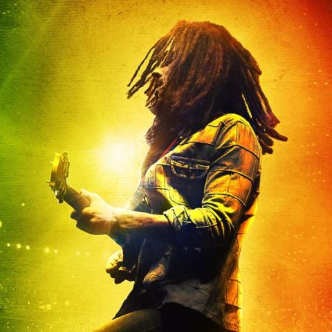 Singer Bob Marley performing