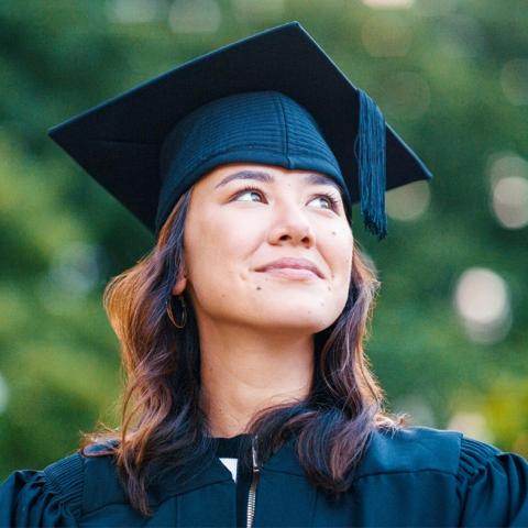 Graduate in gown