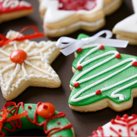 sugar cookies with detailed icing for the holidays