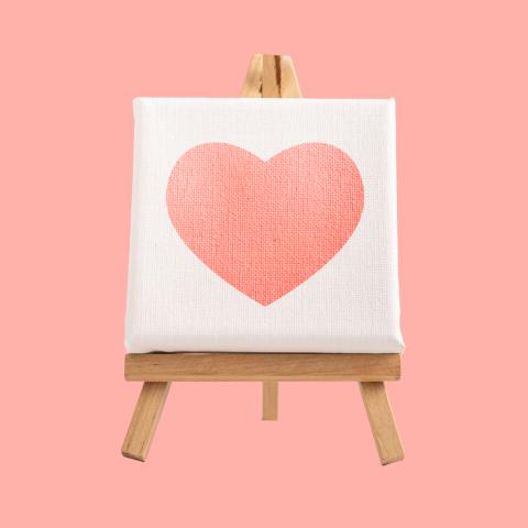 Mini canvas with a heart