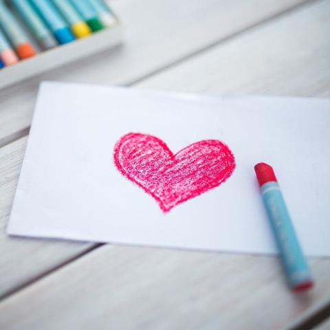 Crayon drawn heart