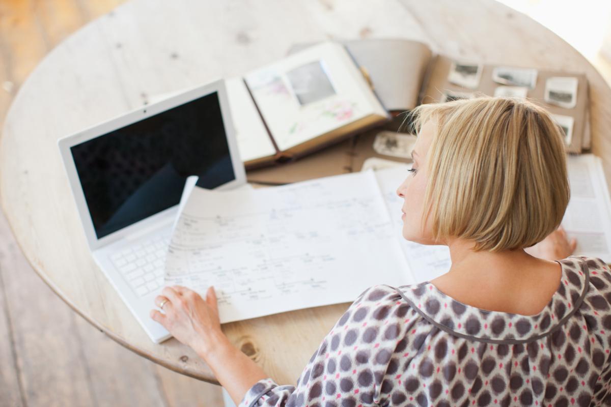 image of person doing genealogy