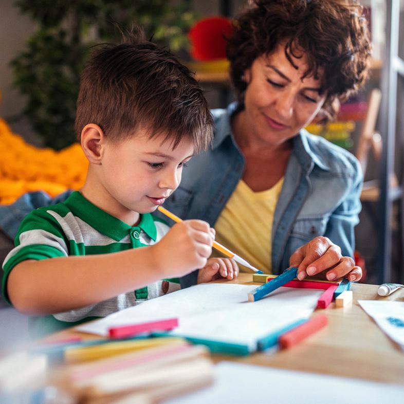 Child and parent painting