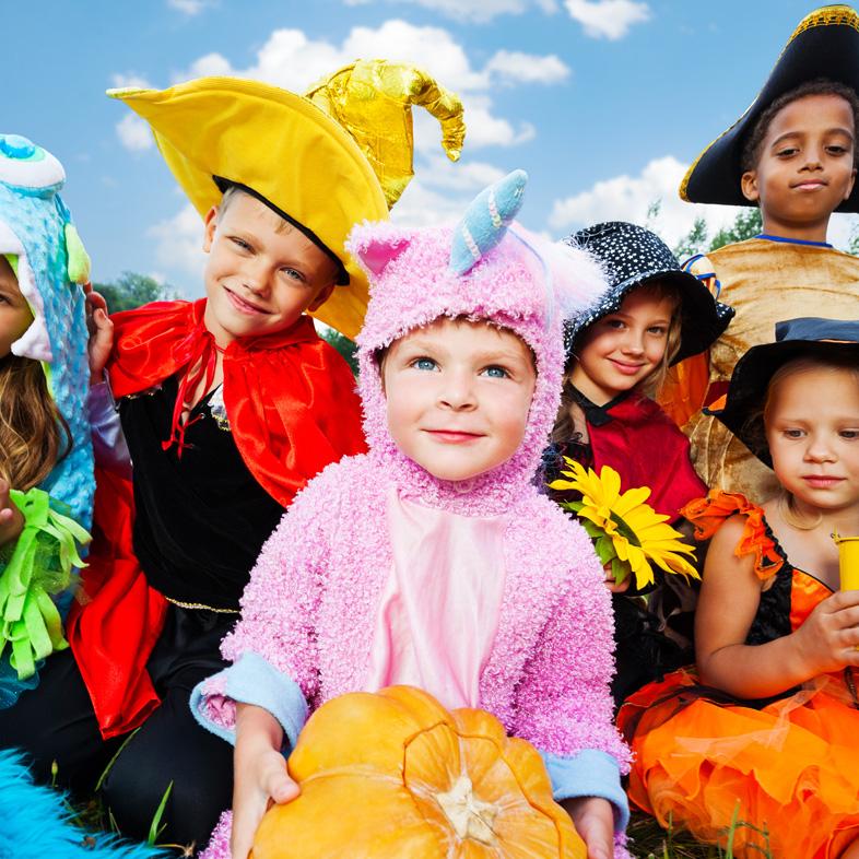 children in halloween costumes