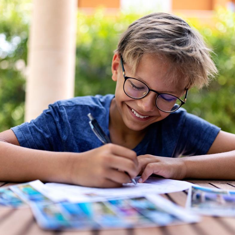 Boy writing