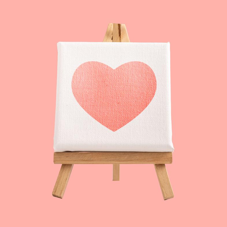 Mini canvas with a heart