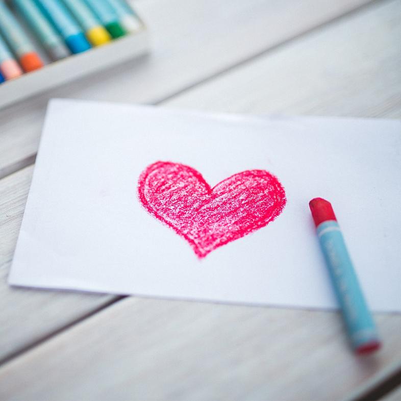 Crayon drawn heart