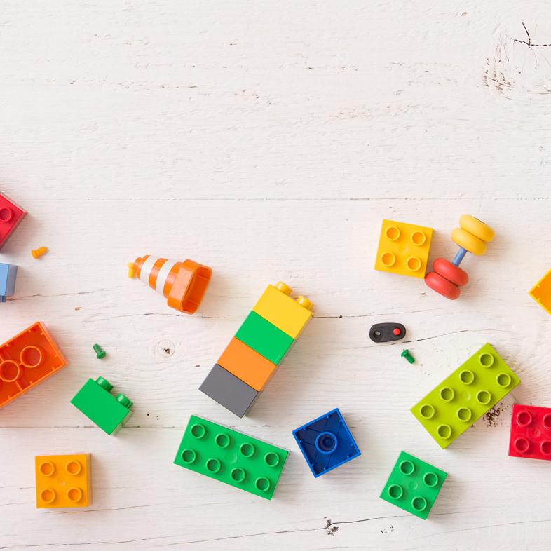 Toy blocks on floor